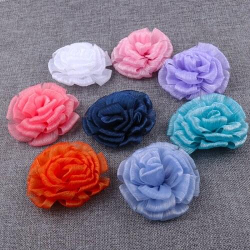35PC 9cm stereotyped flower handmade diy shoes flower hat flower accessories artificial flower accessories chiffon yarn flower