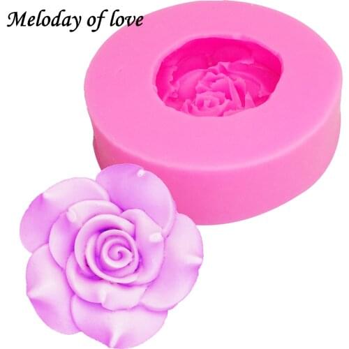 3D Beautiful roses chocolate cake decorating tools DIY fondant silicone mold Wedding cake decoration Flowers soap mold T0170