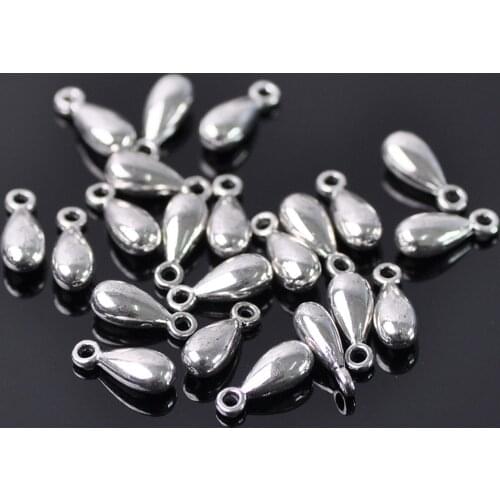50pcs 12x5mm Teardrop Shape Metal Drops Pendants Beads Wholesale lot For Jewelry Making DIY Earrings Findings
