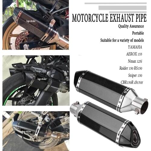 51mm Motorcycle Turbo Exhaust Down Carbon Fiber Moto Pipe With DB Killer For Yamaha Honda Kawasaki CBR250 CB400 YZF FZ400 Z750