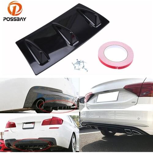 POSSBAY Car Rear Bumper Diffuser Universal Car ABS Rear Bumper Lip Chassis Protector Diffuser Spoiler Diffuser Spoiler