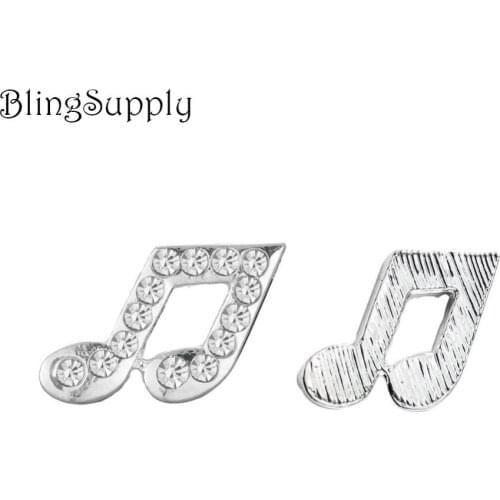 Free shipping 50PCS 20X16mm flatback music note rhinestone button(BTN-5611)