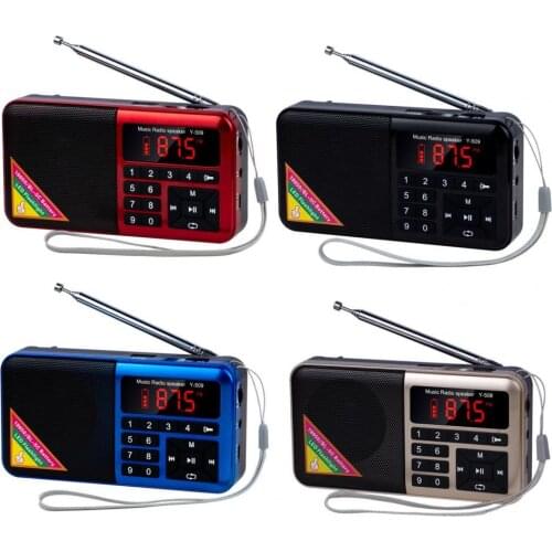 Y-509 FM Radio Digital MP3 Music Player Portable Mini Speaker with LED Flashlight for Outdoor