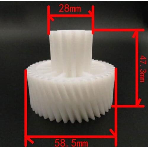 2PCS/Set Meat Grinder Parts Gear Plastic Gear Teeth 44/14 Gear Diameter 28/58.5mm Bore Diameter 12mm New Unused Free Shipping