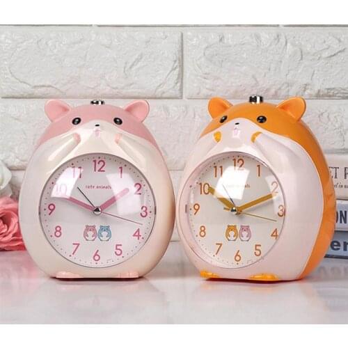 Childrens Alarm Clock Cartoon Hamster Clock with Sleep Trainier Wake Up Night Light Learning Alarm Clock for Boys Girls