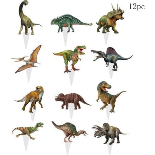 Dinosaur Cake Decor Dino Jungle Safari Birthday Cupcake Topper Dino Jurassic World Roar Happy Birthday Party Decor Kids Boy 1st