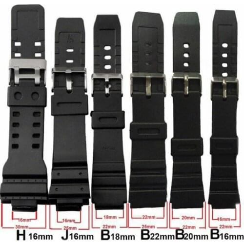 For casio Watches Watchband Silicone Rubber Bands EF Replace Electronic Wristwatch Band Sports Watch Straps 16mm 18mm 20mm 22mm
