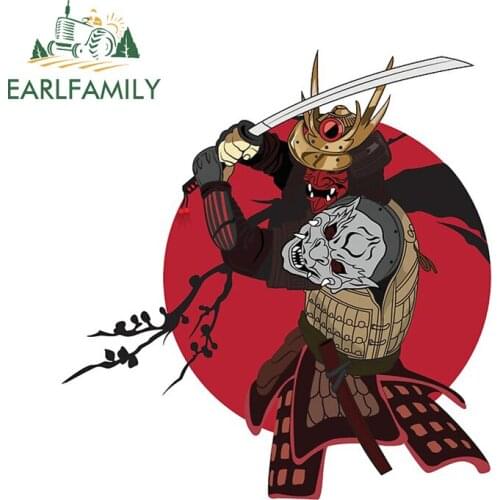 EARLFAMILY 13cm x 12.7cm Bushido Spirit Japan Samurai Cartoon Car Sticker Laptop Skateboard Bike Motorcycle Car Decal Stickers