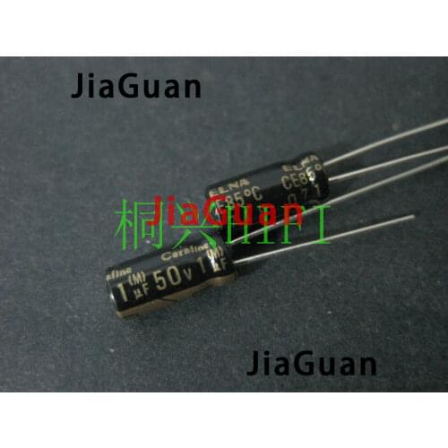 10pcs NEW ELNA ROA Cerafine 50V1UF 5X11MM 1uf/50v audio electrolytic capacitor 1UF 50V black gold 50v 1uf