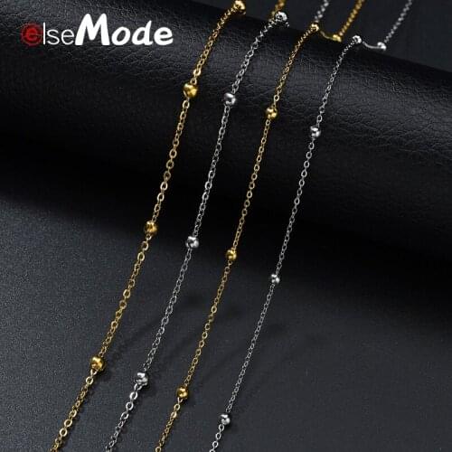 ELSEMADE 10pcs/Bag Beads Chains 40/45cm Stainless Steel Basic DIY Jewelry Making Findings Accessory Wholesale