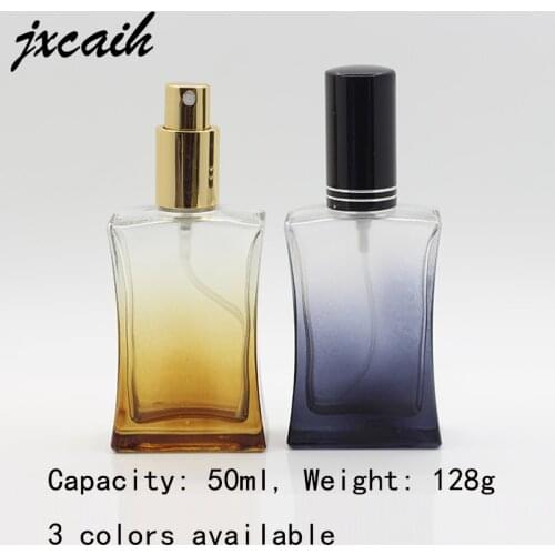 Jxcaih 1Pcs High Quality 50Ml Square Clear Glass Perfume Spray Bottle Empty Cosmetic Packaging Refillable Container
