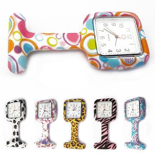 PocketS & Fob Watches Women Silicone Square Nurse Watch Clip--on Brooch Pockets Quartz Movement Nurse Watch For Woman ladies wo