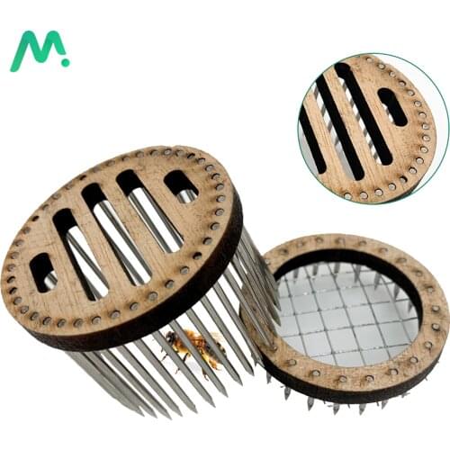 1 Pc Wood Queen Needle Type Bee Cage Long And Short Steel Bee Catching Catcher Beekeeping Tools Equipment Beekeeper Supplies