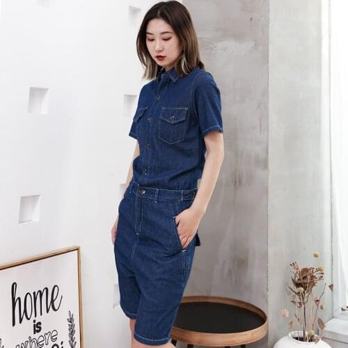 Spring and summer new niche dark punk denim Jumpsuit loose womens large Jumpsuit dark Yamamoto Japanese Fashion