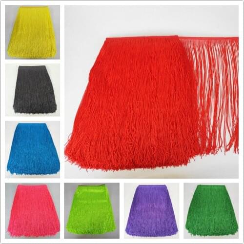 Beatiful 50cm Wide Lace Fringe Trim Tassel Fringe Trimming For Latin Dress Stage Clothes Accessories Tassel
