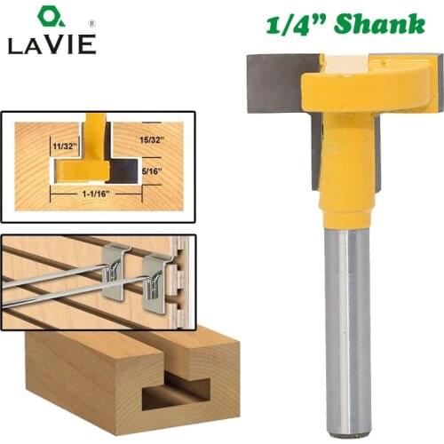 LAVIE 1pc 1/4 Inch 6.35mm T-Slot Cutter Router Bit T Slotting Milling Cutter Power Machine Woodworking Tools for Wood MC01045