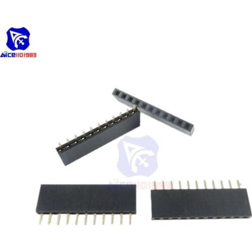 Diymore 10PCS/Lot 2.54mm 11 Pin Single Row Straight Pin Female Socket 8.5 mm