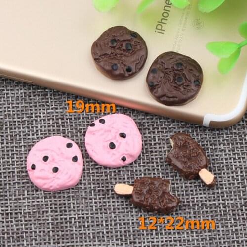 100pcs Resin Chocolate Cookies Ice Cream Popsicle Charms Pendants for DIY Decoration Necklace Hair Accessories Jewelry Making