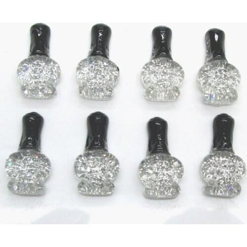 50Pcs Resin White Bling Nail Polish Decoration Crafts Flatback Cabochon Scrapbooking Fit Hair Clips Embellishments Beads Diy