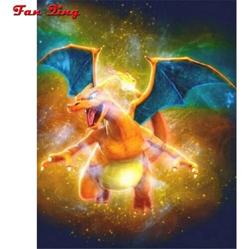 Full Square Round Drill Diamond Painting Cartoon Pokemon 5D DIY Diamond Embroidery Mosaic Decoration Painting