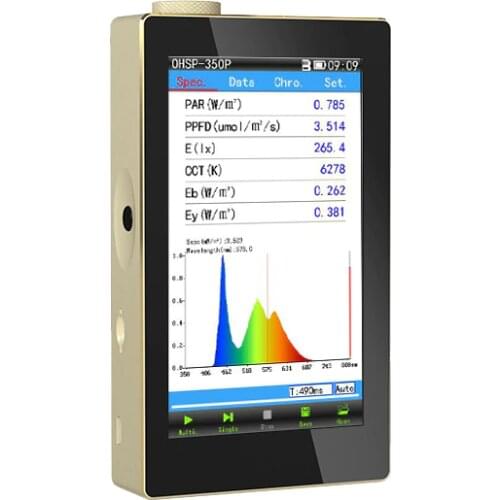 Handheld Spectrometer Par Meter (mW/cm2) PPFD Meter(Umol/m2/s) OHSP350P Plant spectrometer spectrum analyzer