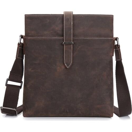 Leather mens bags man crazy horse leather messenger bag tide male package men leisure shoulder his bag