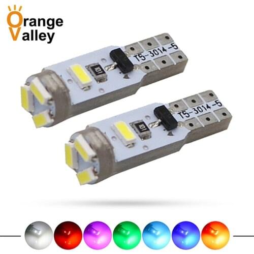500Pcs T5 3014 SMD W1.2W 73 74 5 Car LED Lights Super Bright Interior Instrument Lamps DC 12V