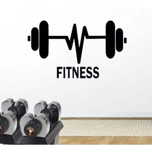 Weightlifting Barbells Sign Gym Sport Vinyl Wall Sticker Wall Decal Fitness Club Decoration Fitness Logo Wallpaper Art CX139
