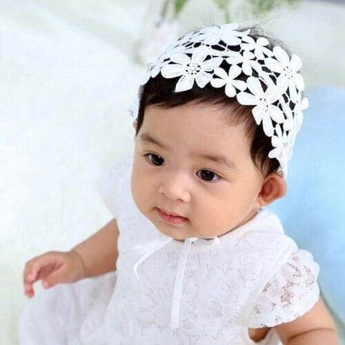 Vintage inspired white lace headband Baptism headbands Newborn Shower Gift Fower girl headband, bridal hair accessories HB322D