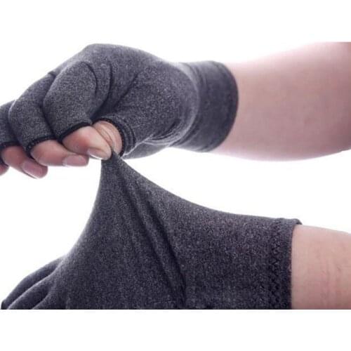1 Pair Half Finger Compression Gloves Cotton Polyurethane Lightweight Breathable (Arthritis) Joint Pain Relief 2021