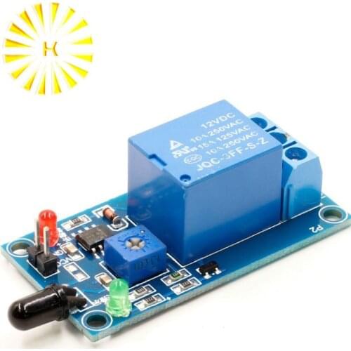 1PCS Flame Sensor Module 12V Relay Module Flame Fire Detection Fire Alarm Connector