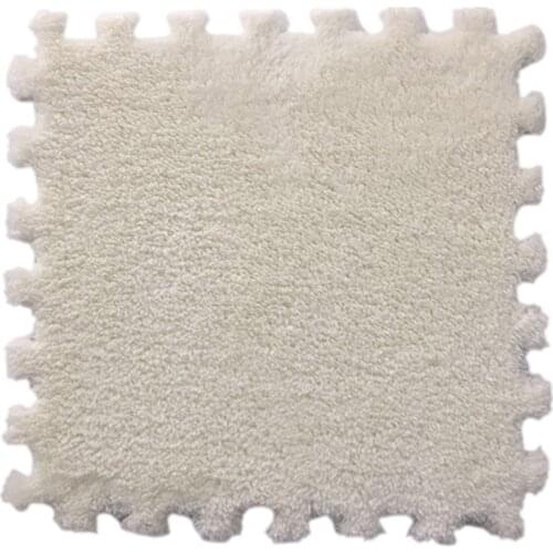 1pc 30*30*1cm Eva Plush Puzzle Play Mats Foam Shaggy Velvet Carpet Decorative Kids Room For Crawling Play Toys 14-colors