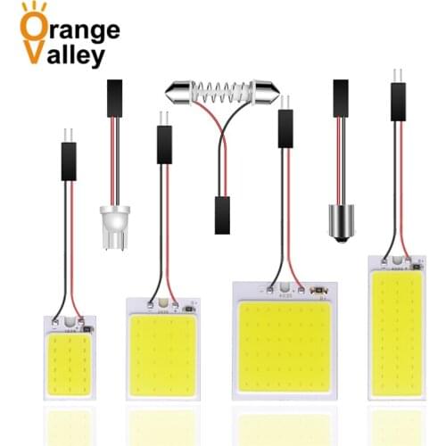 100pcs T10 W5W 194 168 LED 18 24 36 48 COB Chip Car Auto Interior Light Panel Reading Map Bulb Lamp Festoon Dome Adapter 12V