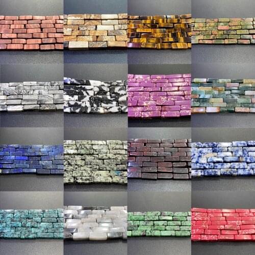 15.5" Wholesale Cylinder Beads Natural Amazonite Rectangle Beads 4*4*13mm Centered Drilled Tube Beads For DIY Making Jewelry