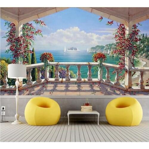 Custom photo 3d wallpaper Beautiful seaside scenery in Europe living room home decor 3d wall murals wallpaper for walls 3 d