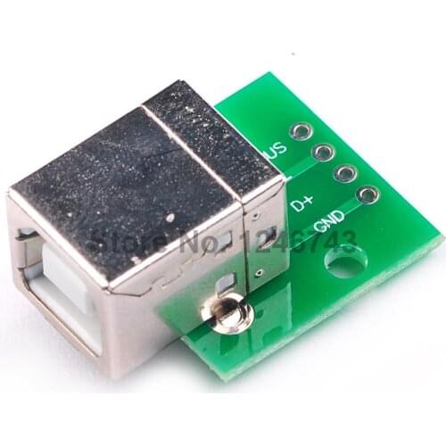 5PCS USB-05 USB Turn DIP Adapter Plate Female Head Socket DIP Type B Party Interface Printer Connection Cable