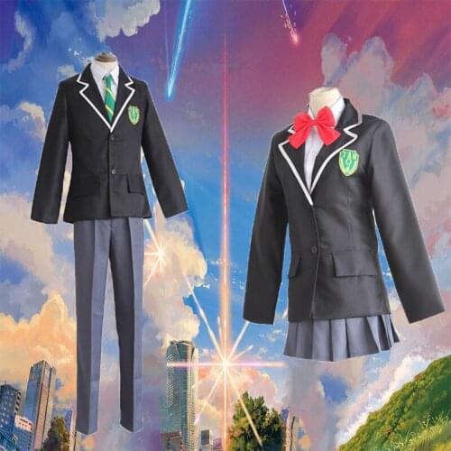 Anime Your Name Cosplay Costumes Tachibana Taki Miyamizu Mitsuha Full Sets School Uniform Cosplay Costumes Halloween Carnival