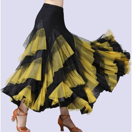 Ballroom dance skirt modern ballroom dance skirt swing long skirt new stage competition suit waltz swing skirt 2021