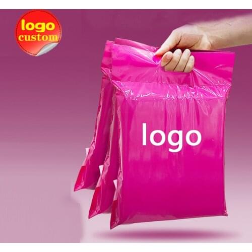 White Pink Purple Poly Mailer Express Bag Tote Envelope Plastic Shipping Self Adhesive Delivery Packaging with Envelope Handle