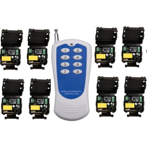 RF mini Wireless Remote Control switch AC 220 V 1 channel 8 Receiver & 1 transmitter power effective distance 100m