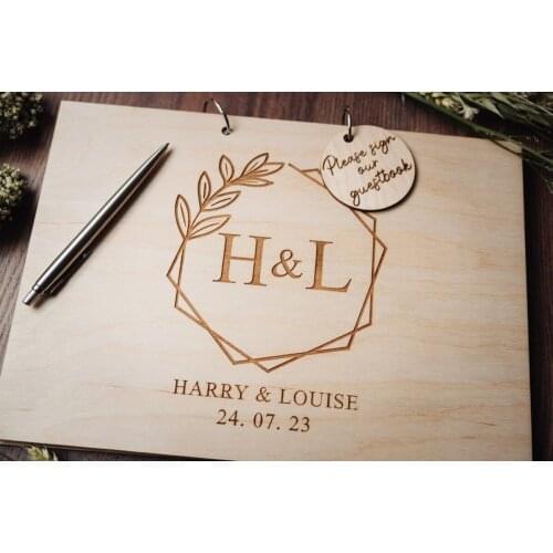 Wooden Guestbook,Wooden Wedding Guest Book,Geometric Wedding Guest Book,Modern Guest Book,Personalized Guest Book,Unique Gift