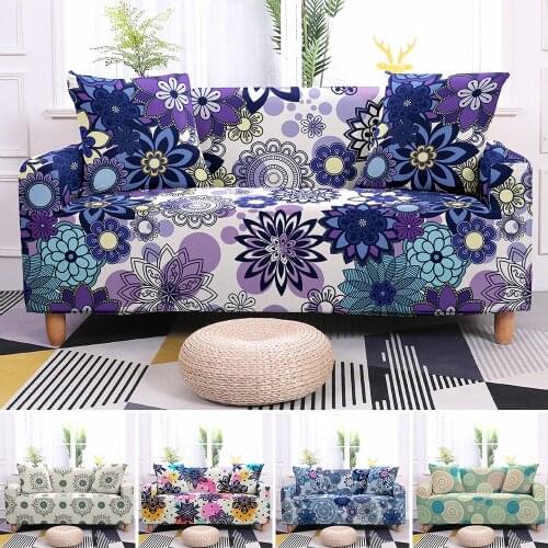 Floral Printing Stretch Elastic Sofa Cover Mandala Pattern Slip-resistant Sofa Covers For Living Room Fully-wrapped Anti-dust