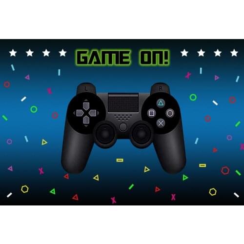 Boys Game Theme Photography Backgrounds Dark Blue Kids Birthday Party Backdrops For Photo Studio Custom