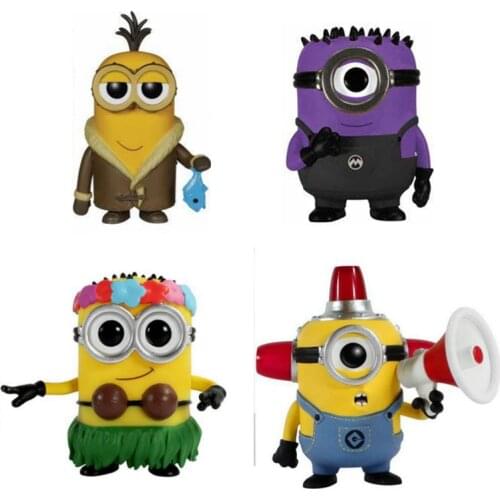 Funko Pop DESPICABLE ME #35 #166 HULA MINION #125 FIRE ALARMMINION #126 Action Character Model Figure for Children gift