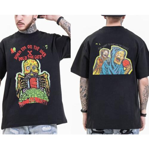 2021 New Kanye West Skull Print T-shirt Men Women Hip Hop Trend Style T Shirts Short Sleeve Tshirt Summer Man Streetwear Tees