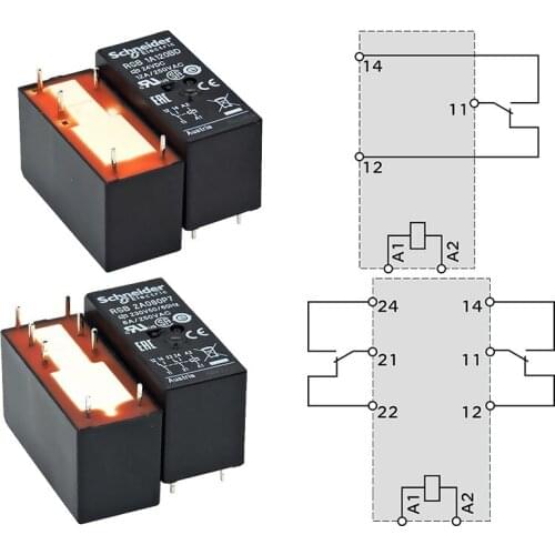 RSB interface relays for standard applications RSB2A080B7 RSB2A080E7 RSB2A080F7 RSB2A080M7 RSB2A080P7 RSB2A080U7
