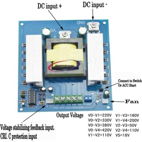 Car Battery Inverters DC 12V 24v to AC 110v 220v 380v 420v 1000W high frequency Power Inverter Board Converter