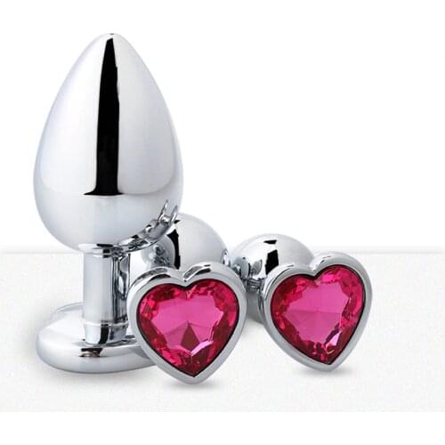 Metal Anal plug sex toys Anal toys butt plug for women men gay 3 Size Toys for adults 18 sexules toys Heart Shape Anal plug