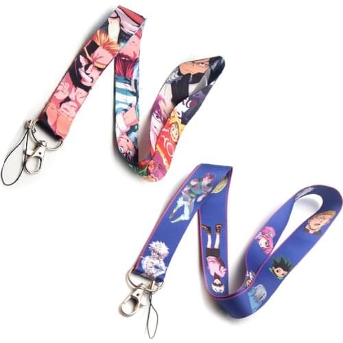 1 Pcs Cute Anime Hunter X Hunter Lanyards Keychains My Hero Academia Webbing Neck Straps Badge Holder Gift for Fans Figure Toys