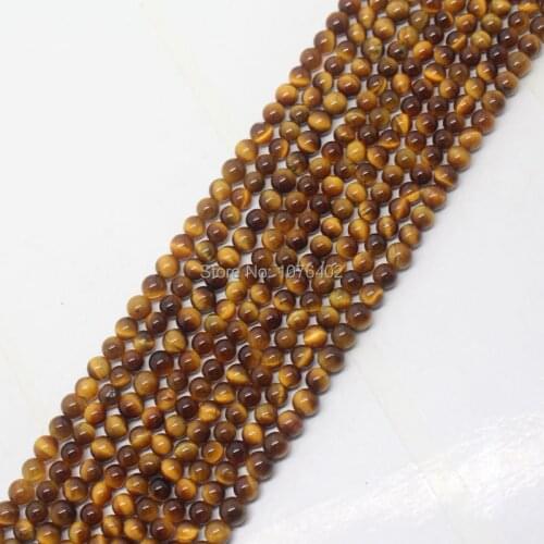 Mini. order is $7!Wholesales 98pcs,4mm Beautiful Yellow Tigers Eye Round Loose Beads 15"